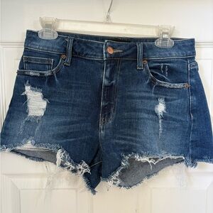 Distressed Blue Denim Shorts